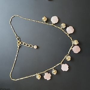 Genuine Sunstone  gemstone with blown brass balls necklace and bracelet set